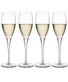 סט 4 כוסות לשמפניה מים/יין מקריסטל 220 מ"ל Prosecco