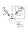 זרוע למסכים שולחני כפול בגודל 17 עד 27 אינטש גיימינג Lumi 