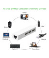 מפצל/מתאם USB 2.0 ל 3 חיבורי USB2.0 + חיבור לרשת