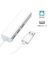 מפצל/מתאם USB 2.0 ל 3 חיבורי USB2.0 + חיבור לרשת