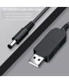 כבל מתח USB זכר ל- חיבור DC זכר 5.5/2.1 אורך 1.8