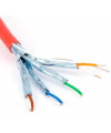 כבל רשת איכותי CAT7 קשיח מסוכך 100 מטר 10GB - אדום