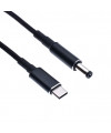 כבל מתח USB זכר ל- חיבור DC זכר 5.5/2.1 אורך 1.8