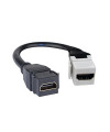 שקע כבל מתאם HDMI נקבה - נקבה גמיש לשקע קיסטון - 10 ס"מ