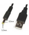 כבל מתח USB זכר ל- חיבור DC זכר 3.5/1.35 אורך 1.8