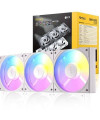 מאוורר למארז ANTEC Connect C120 Reverse ARGB לבן - חבילת 3 X 120 מ"מ | שקט ויעיל - ANTEC